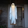 thumbnail image 3 of Halloween Decorations Hanging Swing Ghost Decor,Adjustable Height LED Lighted Outdoor Halloween Decoration,Spooky Cute Ghosts Decor with 8 Modes Lights for Front Porch Yard Tree, 3 of 7