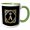 Green/White, variant on 3drose, Letter A- Image of Monogram with Crown and Blue Star- Not Metal Foil, 11oz Two-tone Green Mug