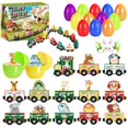 thumbnail image 1 of Tren magnético de madera con animales y huevos de Pascua para niños Yxwomenxy, 1 of 9