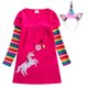 thumbnail image 1 of Navidad niñas unicornio mariposa bordado Arco Iris manga larga vestido primavera otoño disfraz con bolsillo cumpleaños fiesta Clothes5-6Y Gao Jinjia LED, 1 of 2
