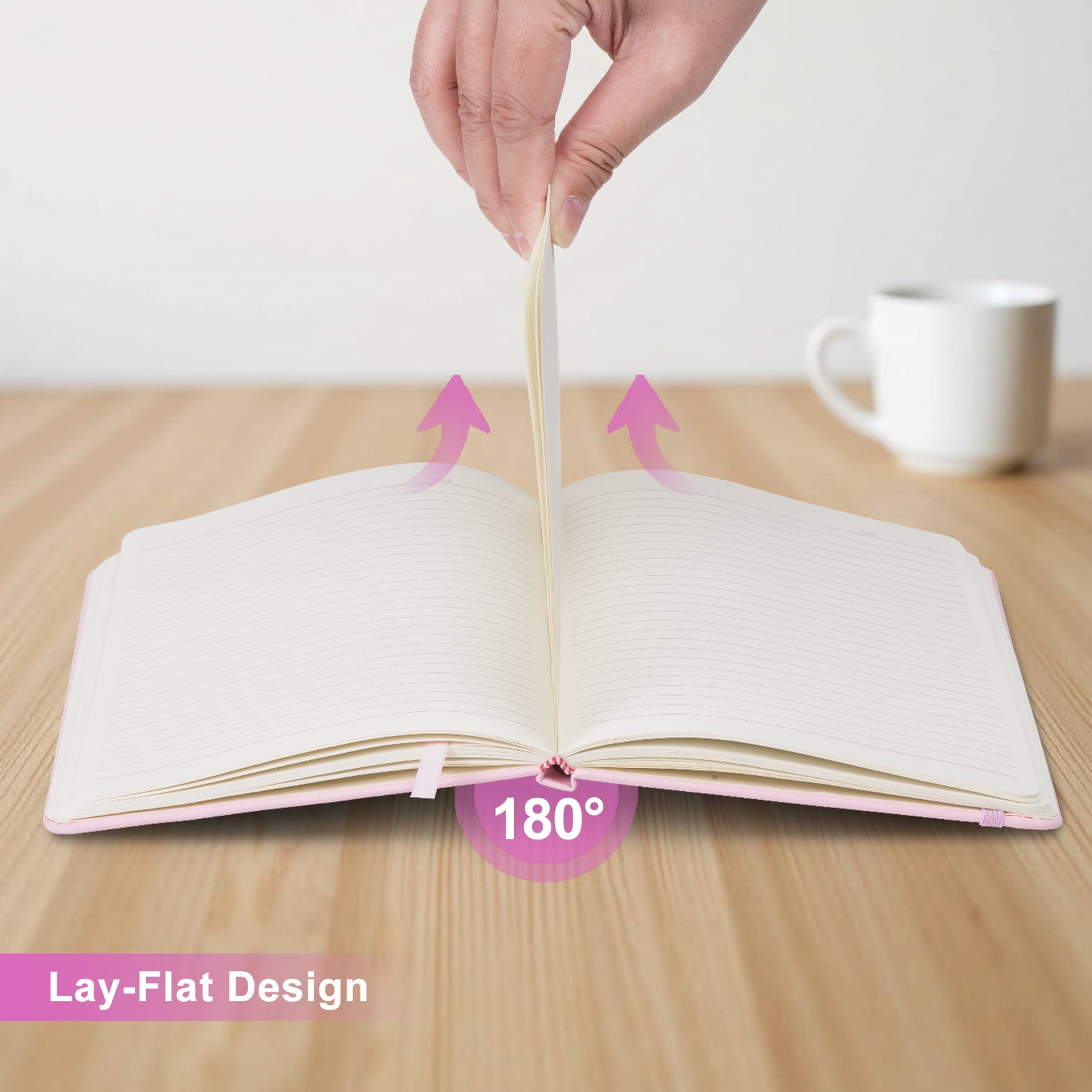 Vivin 8 Pack Lined Journal Notebooks for Writing, 192 Pages, 5.5 x 8.3 inch, Hardcover, Pink