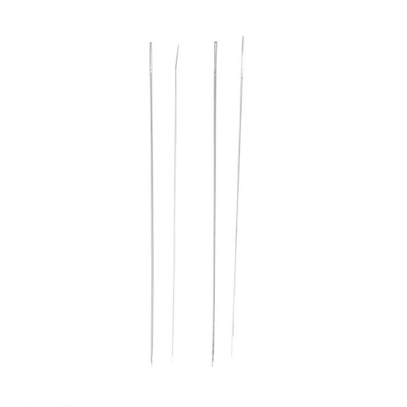 DEEPCRAFF 4Pcs Beading Needles Silver Iron for Beads Needles and Bracelet Weaving Tools Women DIY Enthusiasts