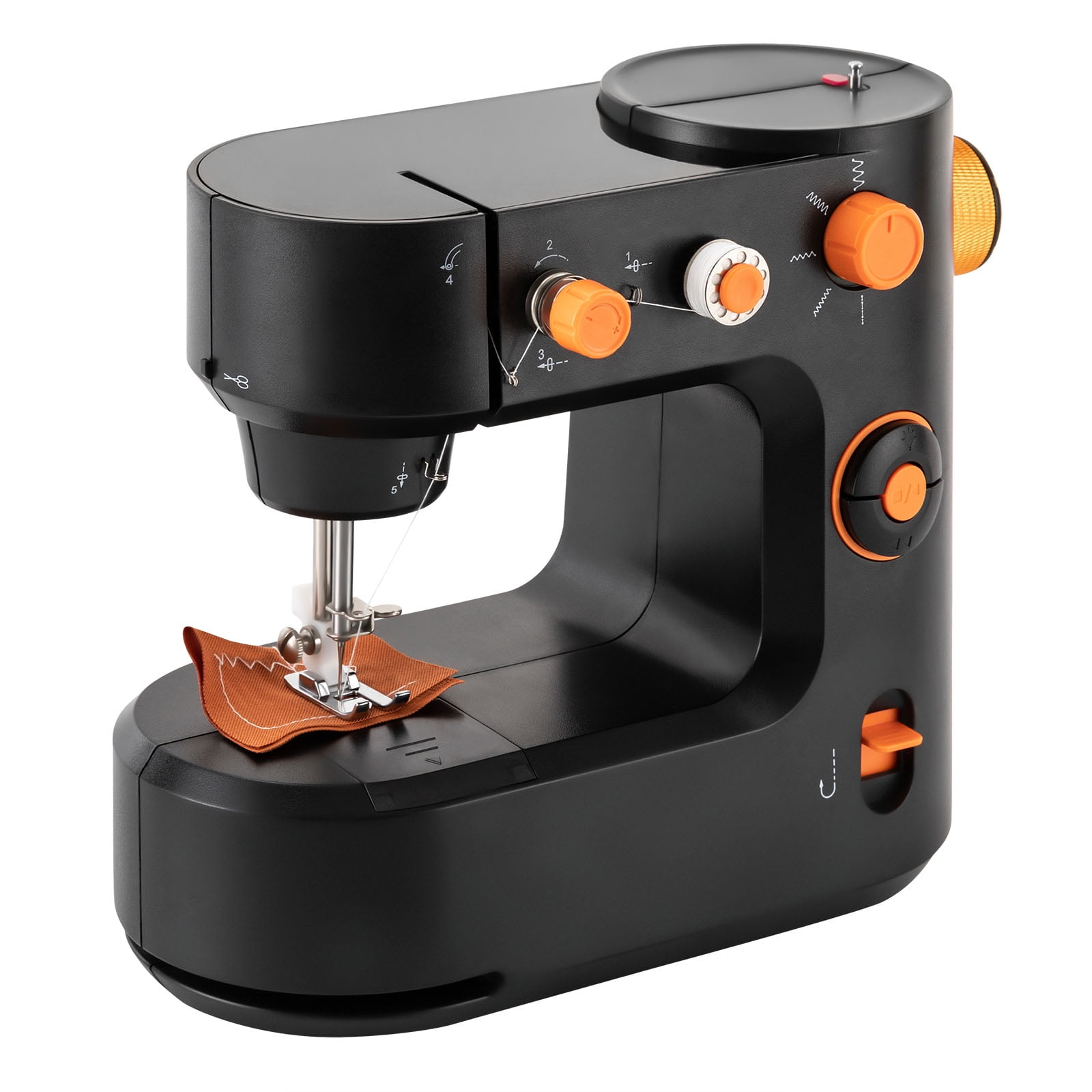110V Black Mini Sewing Machine Dual Speed Portable Sewing Machine for Clothing Pants Silk Chiffon