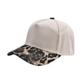 thumbnail image 2 of GIJNRIUIUA Two Tone Print Brim Baseball Cap for Women, Vintage Solid Crown Curved Bill Trucker Hat, Adjustable Casual Outdoor Sun Baseball Hats, Beige, 2 of 6