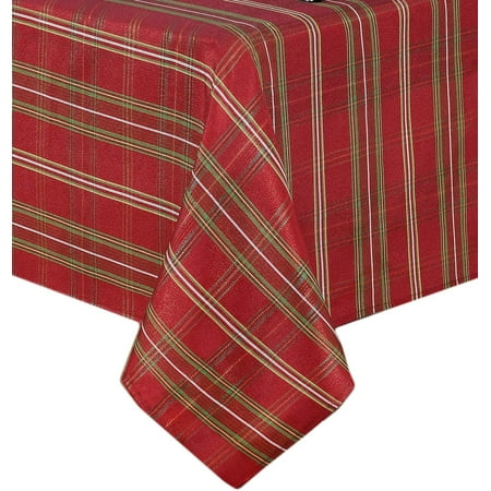 

Shimmering Metallic Christmas Fabric Tablecloth Glitter Xmas Weave Holiday Cloth Tablecloth 60 Inch X 120 Inch Oblong/Rectangle