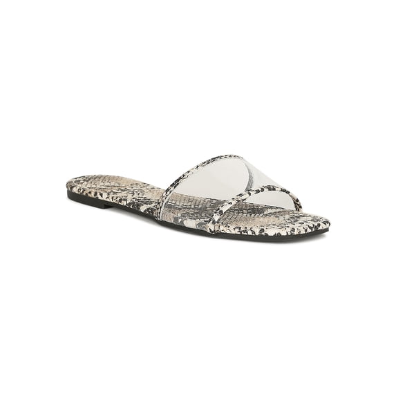 Women Transparent Open Toe Flat Slide Sandal 19342