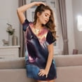 thumbnail image 3 of Easygdp Dramatic Shark Attack Camisón de manga corta para mujer, informal, estampado, 3 of 6