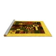 thumbnail image 2 of Ahgly Company Machine Washable Indoor Round Abstract Yellow Contemporary Area Rugs, 8' Round, 2 of 4