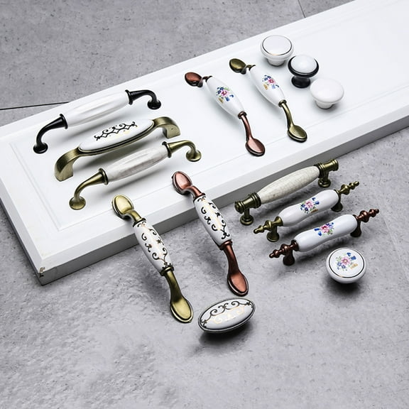 HOMEMAXS  Pull Handle for Furniture Ceramic European Style Drawer Knob