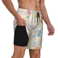 thumbnail image 3 of Goofa Flower Color Rabbit Printed Men's Swim Trunks Board Shorts Quick Dry Mens Swimming Trunks with Compression Liner,Breathable Fit Hawaii Beach Shorts-3X-Large, 3 of 9