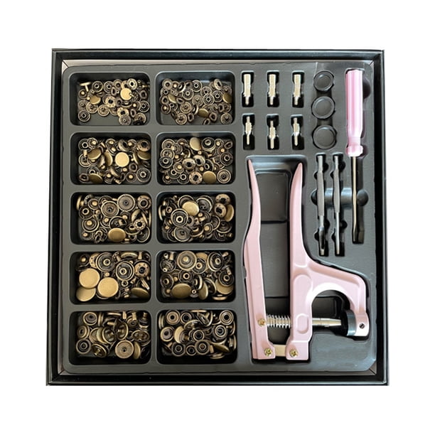 Juego de botones a presión Juego de botones para chaqueta Zapatos Pretina Botas Cobre Perno prisionero Accesorio de costura Bronce 100 piezas / juego 10-17 mm sidaley HA009025-01B