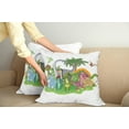 thumbnail image 3 of Ambesonne Colorful Throw Pillow Cover 2 Pack, Cartoon Group Dinosaur, 24", Multicolor, 3 of 6