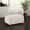 Ivory, variant on Burnt Orange Upholstered Ottoman with Rounded Edges, Plush Cushion Footrest for Living Room Lounge, 32.5L x 22.5W x 17.75H