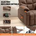 thumbnail image 6 of Korser Power Lift Recliner Chair for Elderly with Massage for Living Room,Brown, 6 of 7