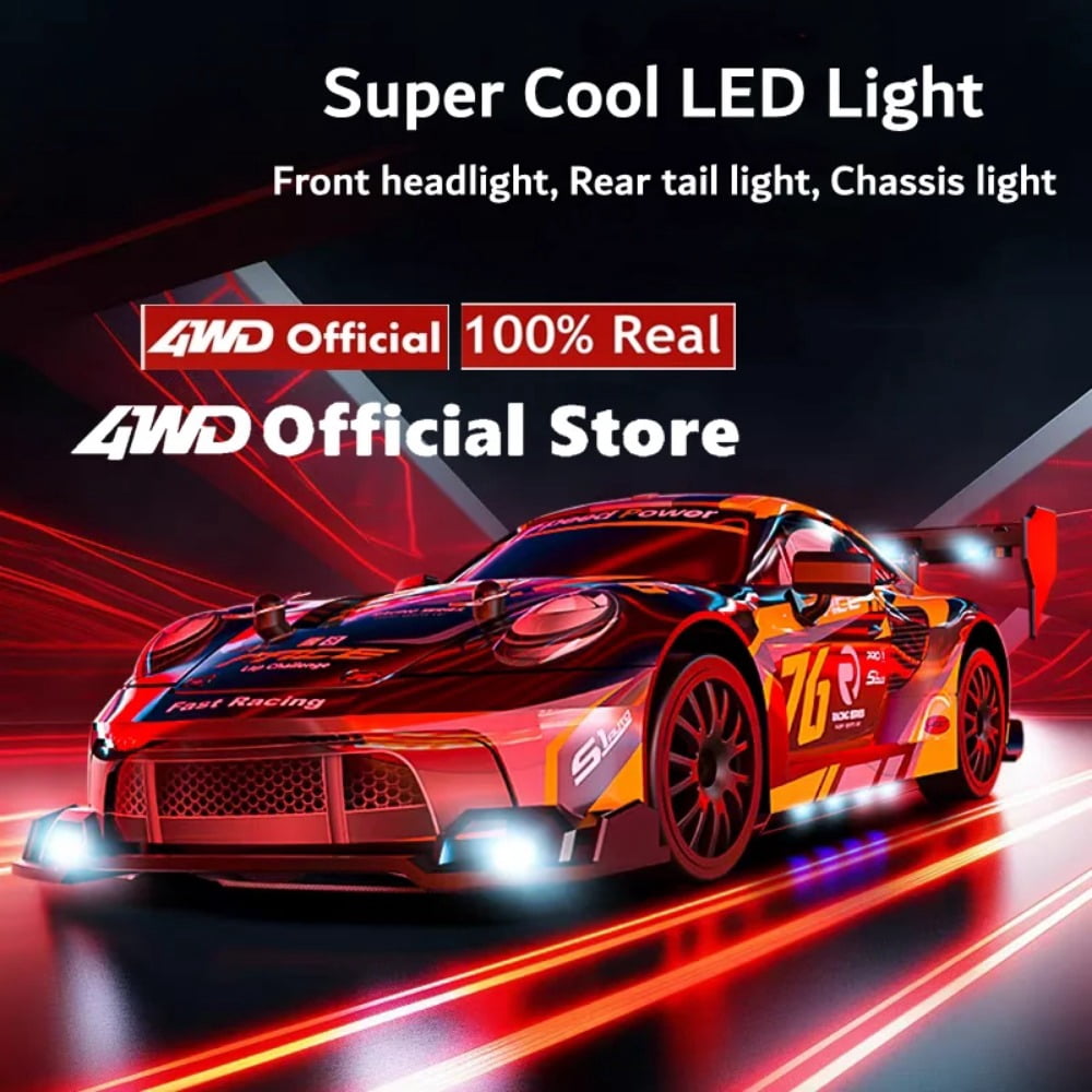 ATJIA RC Drift Car 1:24 Remote Control Cars 2.4GHz 4WD High Speed 30 KM/H Drift RC Cars with LED Light and Drifting Tires Racing Car