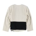 thumbnail image 2 of Tahari Womens Colorblocked Blazer Jacket, Beige, Plus Size, 20W, 2 of 2