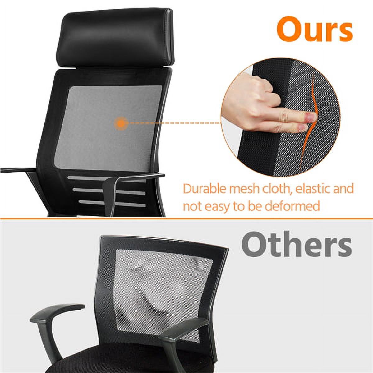 SMILE MART Adjustable Ergonomic Mesh Office Chair Swivel Computer Chair, Black - image 3 of 15