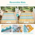thumbnail image 6 of Moynesa Outdoor Rug Waterproof, 4'x6' Lightweight Plastic Straw Rug for Camping RV, Reversible Outside Carpet for Patio Deck Porch Balcony Picnic Tent, Blue/Yellow, 6 of 11