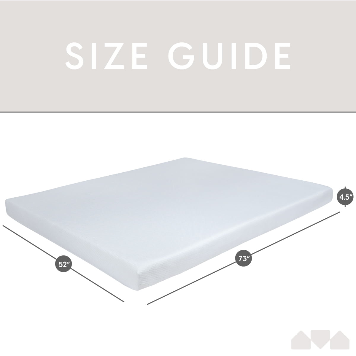 Milliard 4.5-Inch Memory Foam Replacement Mattress for Full Size Sleeper Sofa and Couch Beds (Sofa Not Included) - Full, Extra Soft
