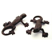 Cast Iron Rust Gecko Lizards Set of 4