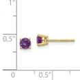 thumbnail image 3 of 14k Yellow Gold 4mm Amethyst Stud Earrings Birthstone February Gemstone, 3 of 7