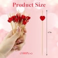 thumbnail image 2 of Valentines  Heart Toothpicks - 100PCS Heart Bamboo Cocktail Sticks for Fruit Drink Dessert  Valentines Wedding Birthday Party Decoration ,Red, 2 of 6