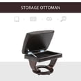 thumbnail image 5 of HOMCOM Swivel Recliner Chair Thick Padded with Storage Ottoman, Wrapped Wood Base & Faux Leather for Living Room, Bedroom, Office, Dark Brown, 5 of 8