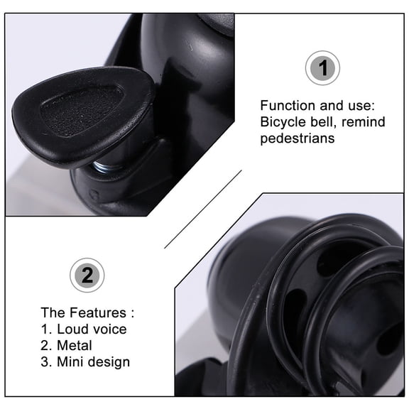 FENGGUIQU Electrocar Black Aluminum Scooter Bell Clear Loud Universal Bike Ring