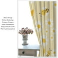 thumbnail image 5 of Bee Curtain Cute Bees White Flowers Pattern for Kids Room Decoration Blackout Print Rod Pocket Window Drapes for Bedroom Living Room 52x84in, 5 of 6