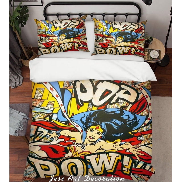 3D Cartoon Abstract Colorful Super Hero Quilt Cover Set Bedding Set Duvet Cover