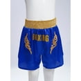 thumbnail image 5 of SiiRoh Boys Boxing Fight Shorts Sequin Muay Thai Kickboxing Training Trunks MMA Grappling Shorts Blue 14, 5 of 7
