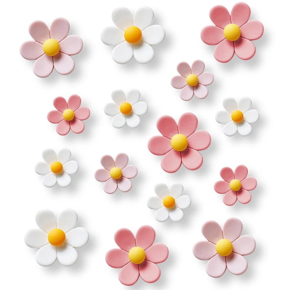 18 Pack Pink Flower Fridge Magnets, Cute Magnets for Locker, Whiteboard & Home Decor