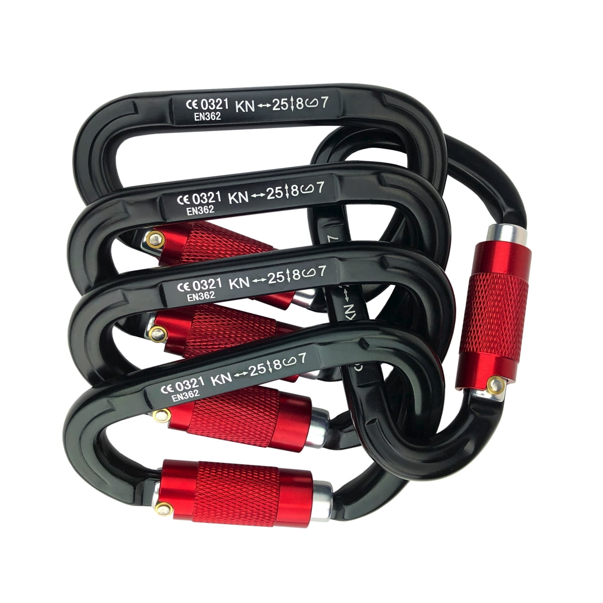 5 - 25kn Carabiners Heavy Duty Climbing Twist Gate Auto Locking Aluminum D Ring
