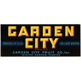 thumbnail image 2 of Anonymous 14x8 Black Ornate Wood Framed Double Matted Museum Art Print Titled: Garden City Brand Fruit Label (1930-1950), 2 of 5