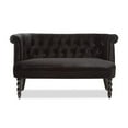 thumbnail image 2 of Baxton Studio Flax Victorian Style Contemporary Black Velvet Fabric Upholstered 2-seater Loveseat, 2 of 7