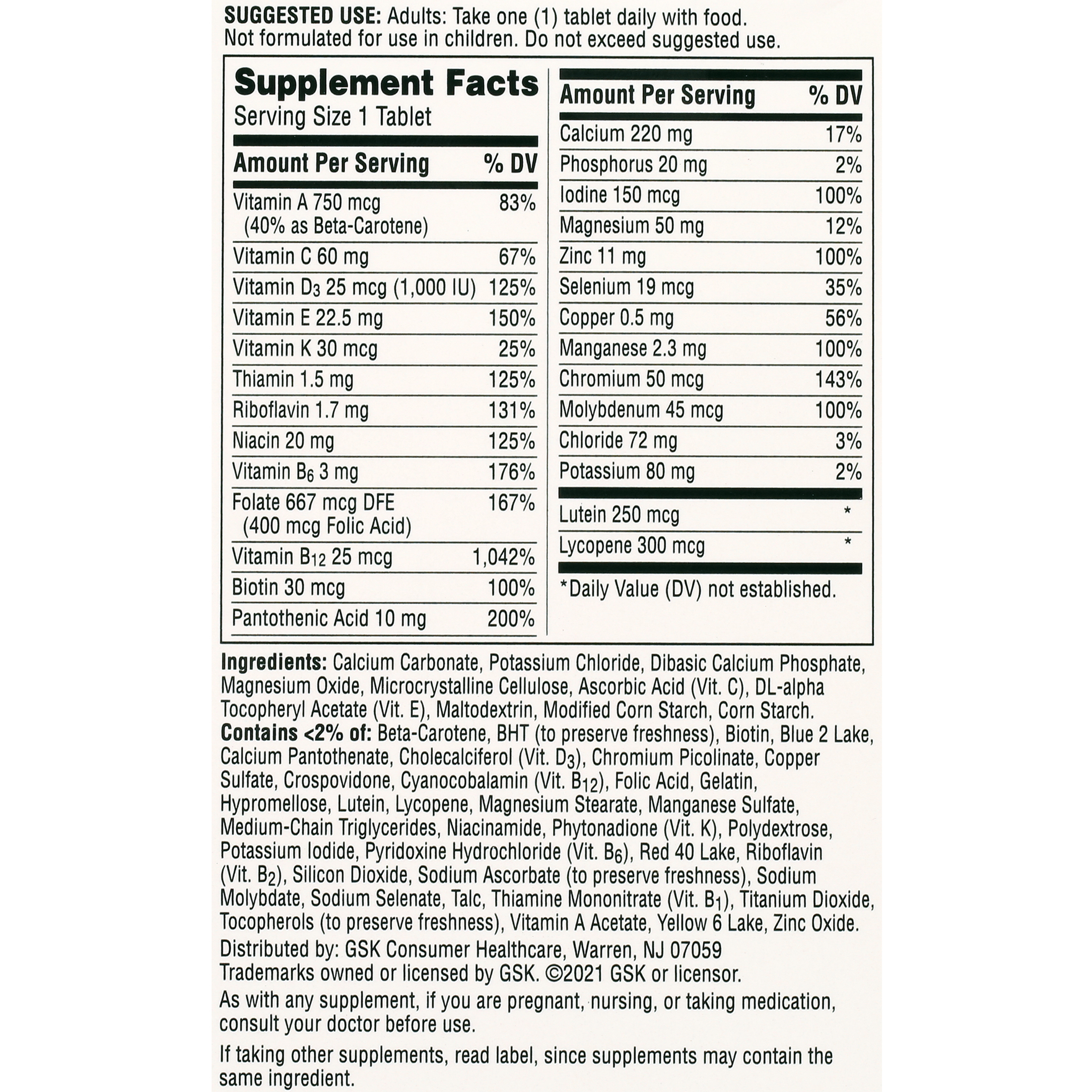 Centrum Silver Adults 50 Plus Vitamins, Multivitaminsupplement, 125 Count - image 4 of 7