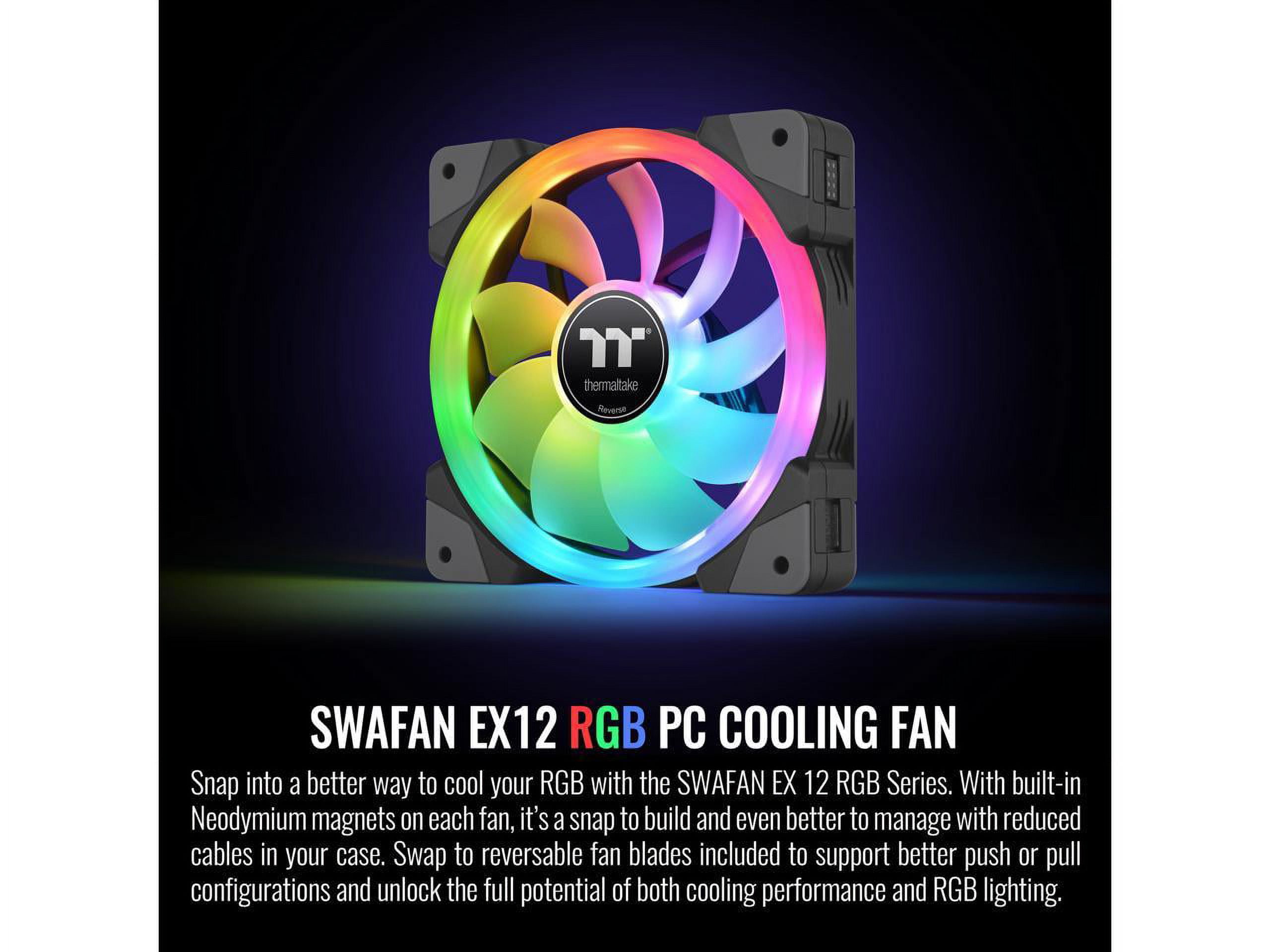 Thermaltake SWAFAN EX 12 RGB PC Cooling Fan, 3 Pack, 500 ~ 2000
