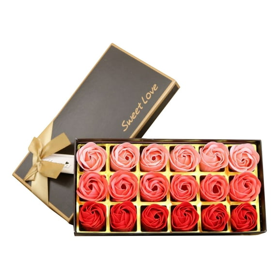 ap Rose Gift Box, Realistic Long - Lasting Fragrant Simulation Flowers, Holiday Event Gifts For Women Mom Dad - 18 Roses Or 12 Roses   Teddy Bear Option