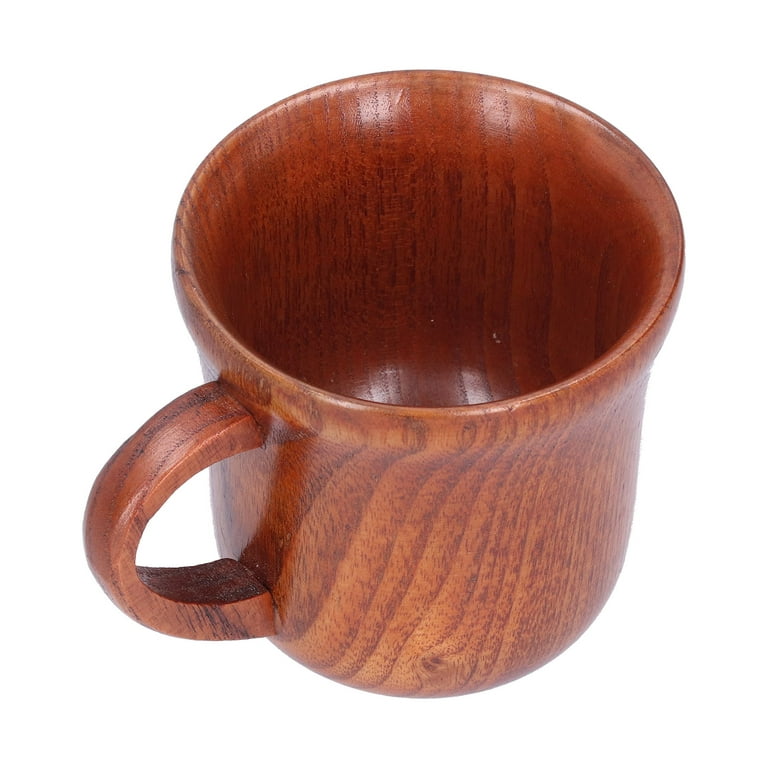 Handmade Wooden Coffee Cup Tea Cups Drinking Wood Mug with Handle for Beer/Coffee/Milk (Typ 1)