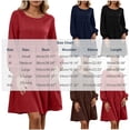 thumbnail image 3 of Tqcoqu Fall Dresses for Women 2026,Crew Neck Long Lantern Sleeve Casual Loose Flowy Swing Shift Dress, 3 of 6