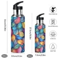 thumbnail image 2 of Yayeee 33oz Insulated Water Bottle Double Wall Stainless Steel with Flip Straw Lid, Vibrant Art Leaves Pattern, 2 of 7