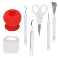 thumbnail image 4 of Vinyl Weeding Tools Set  , Clear Debris DIY Production Craft Tools Set Prevent Tearing  For Cameos For Silhouettes For Lettering Red, 4 of 8