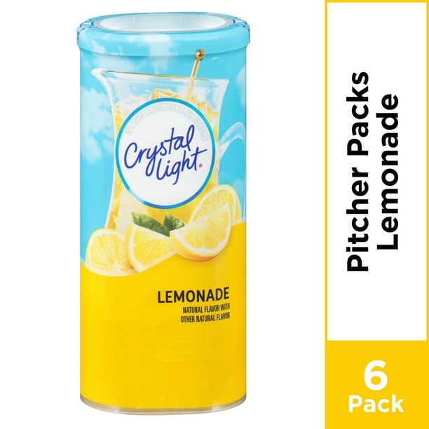 (12 Pitcher Packs) Crystal Light Lemonade, Caffeine Free Powdered Drink