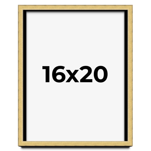 16x20 Shadow Box Frame Gold | 1.375 Inches Deep Real Wood Contemporary Shadowbox Display Frame | UV