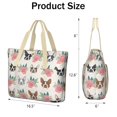 thumbnail image 3 of Tote Bag for Women - Boston Terrier Dog and Flower Florals Shoulder Bag - Large Utility Work Duffle Bag with Zipper Handbag for Travel, Work, Sprots, 3 of 5