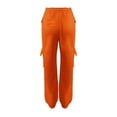 thumbnail image 5 of HAPIMO Womens Sweatpants Loose Straight Leg High Waist Trousers Drawstring Elastic Waist Pants Fall Casual Solid Sweat Pants with Zip Pockets Orange XXL, 5 of 7