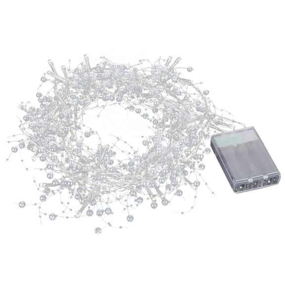 10FT 30LED Christmas Lighted Berry Beaded Garland - Battery-Operated, Indoor Festive Decor