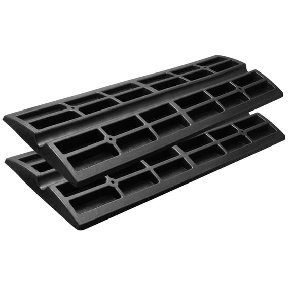 2-Pack Heavy Duty Rubber Curb Ramp for Driveway, 15T Capacity, 2.6" Rise - Low Car & Wheelchair Access, Sidewalk Bridge Ramp