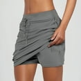 thumbnail image 2 of Tennis Skirts for Women, Short Athletic Drawstring Skorts, Built-in Shorts, Pockets, Breathable for Sports, 2 of 6