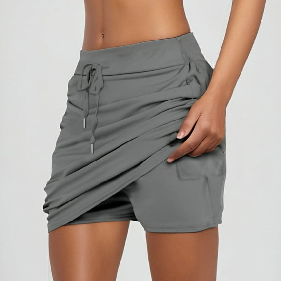 Tennis Skirts for Women Short Athletic Drawstring Skorts Built In Shorts with Pockets Sports Skirt Long Jean Skirts for Women